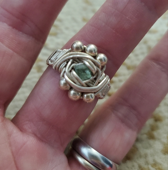 STERLING SILVER Wire Wrapped Aquamarine 10 - Picture 10 of 10